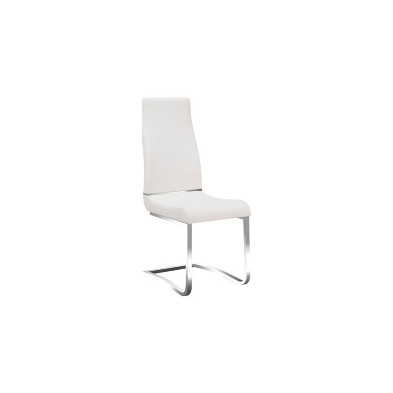 Chaise d'appoint en métal Ballantyne, Blanc, Argent poli