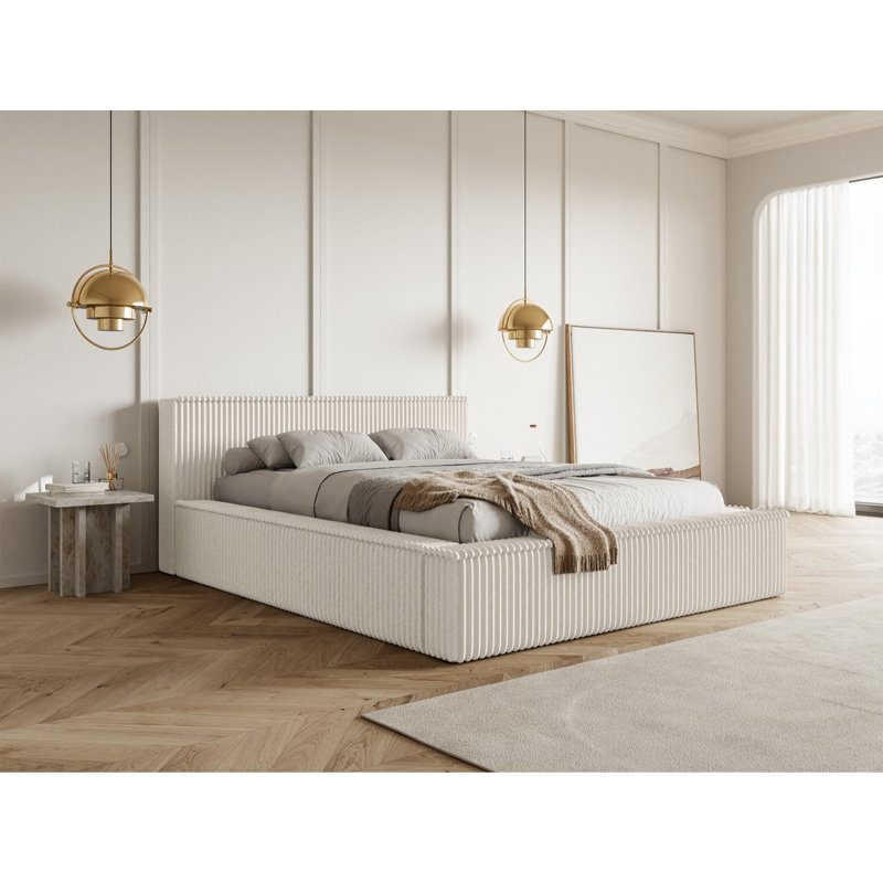 Roshan Upholstered Bed, Cream coloured, 180cm W x 200cm L