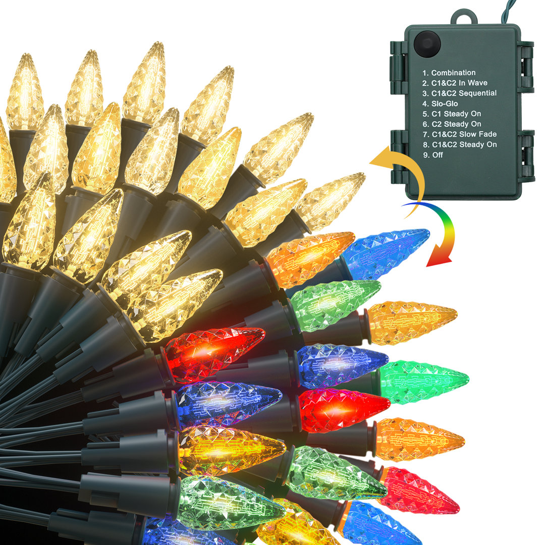 Jassmin 17.3Ft LED Christmas Fairy Lights, Holiday Decorations String Lights with 8 Mode, 50 Bulbs The Holiday Aisle® Bulb 