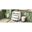 Meuble-lavabo de salle de bain rétro de 30 po en blanc, avec structure en bois massif, lavabo en céramique et grand espace de rangement blanc, avec charnières réglables-121113789