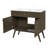 36" Luxury Striped Bathroom Vanity, Soft-Close Dual-Door Storage & Premium Ceramic Sink, Dark Brown
