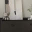 Commode noire à tiroirs, commode à 6 tiroirs avec rangement large, armoire contemporaine à 6 tiroirs, commode pour le couloir du salon