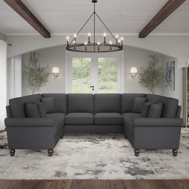 Canapé modulaire Atifah, Gris anthracite, H 36 po x l 137 po x P 111 po