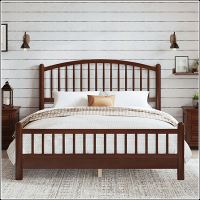 Queen Platform Bed with Arched Headboard