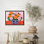 Floral Vase Framed Wall Art Prints - Colorful round flowers for living room-125211978-125211979