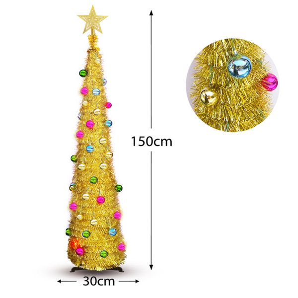 6FT Pop Up Christmas Tree Artificial with Remote, Pull Up