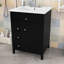 Meuble-lavabo en bois avec lavabo, tiroirs de rangement, tablettes et portes-297122060