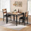 Ensemble de table de salle à manger pour 2 personnes peu encombrant avec chaises rembourrées et protecteurs de coin, idéal pour les petites cuisines ou les appartements