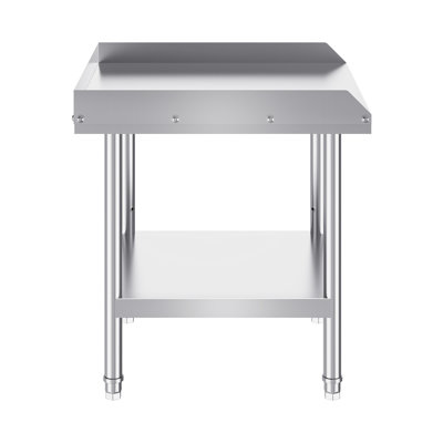 Table de travail 24 x 26 pouces en acier inoxydable de haute qualité avec dosseret à 3 côtés, hauteur réglable et tablettes pour la cuisine à domicile 24 x 24 x 26