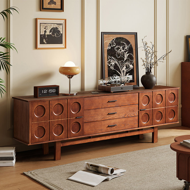 Meuble télé de salon français en bois massif de style français