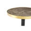 Panneau de fibres à densité moyenne rond de 23,6 po pulvérisé avec un comptoir de peinture UV, texture de marbre, bordure en acier inoxydable, pieds de table en métal, table basse moderne de luxe.-131414927