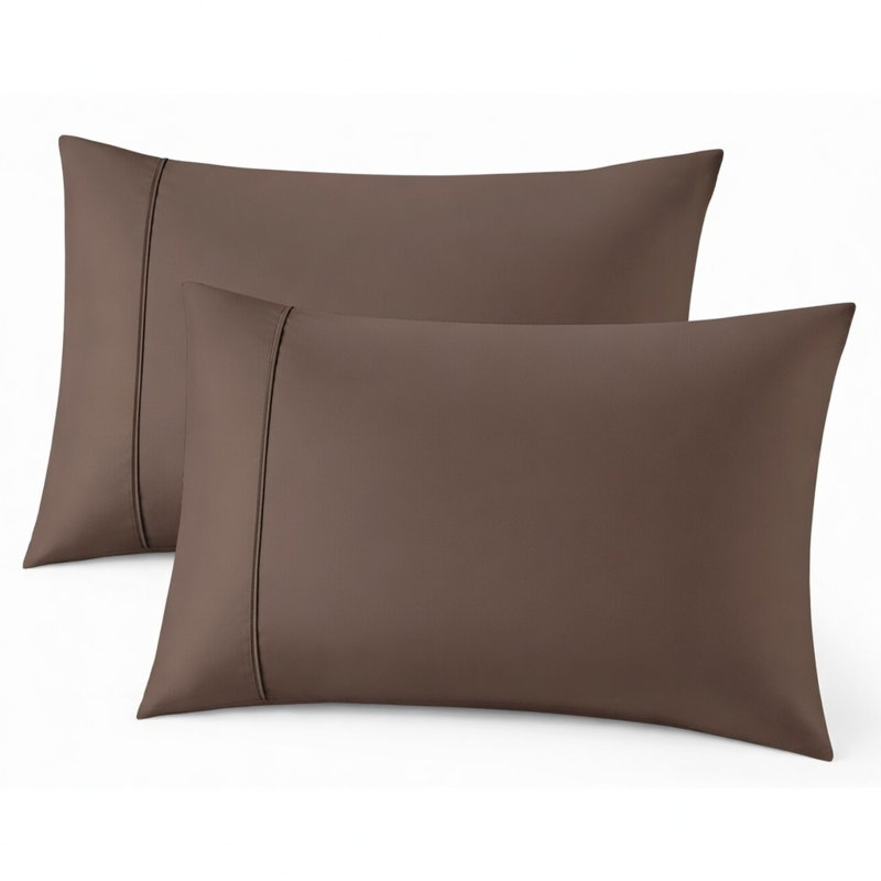 Cooling Bamboo Pillowcases, Set of 2 – Ultra Soft & Breathable, Queen, Treebark