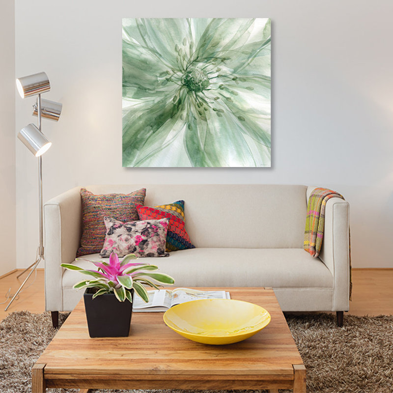 «Macro Sage Flower», impression sur toile, H 18 po x l 18 po x P 1,5 po, Pas de tapis, Toile tendue