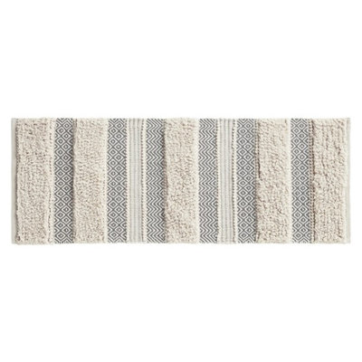 Woven Texture Stripe Bath Rug 22X58"