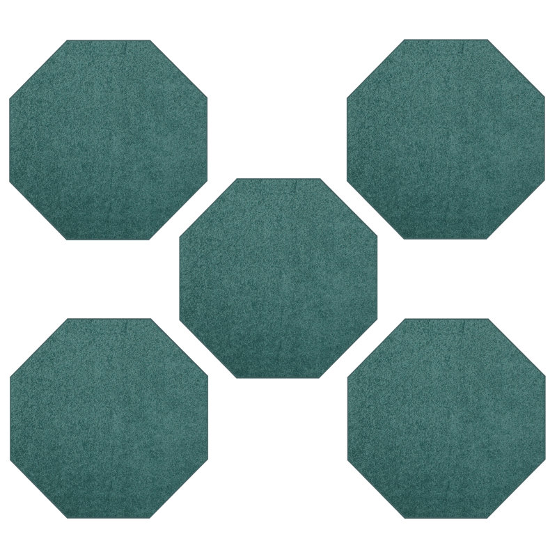 Ensemble de tapis intérieur / extérieur en polyester Wolken, Octogone 2 pi x 2 pi