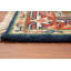 Tapis géométrique bleu fait à la main 3 x 5