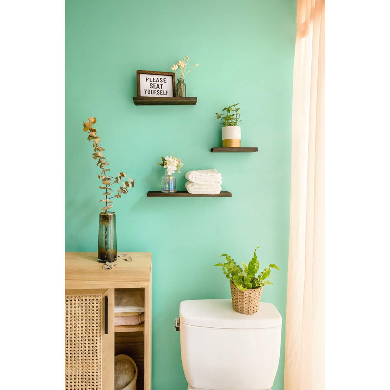 3 Piece Floating Shelf, Dark Brown