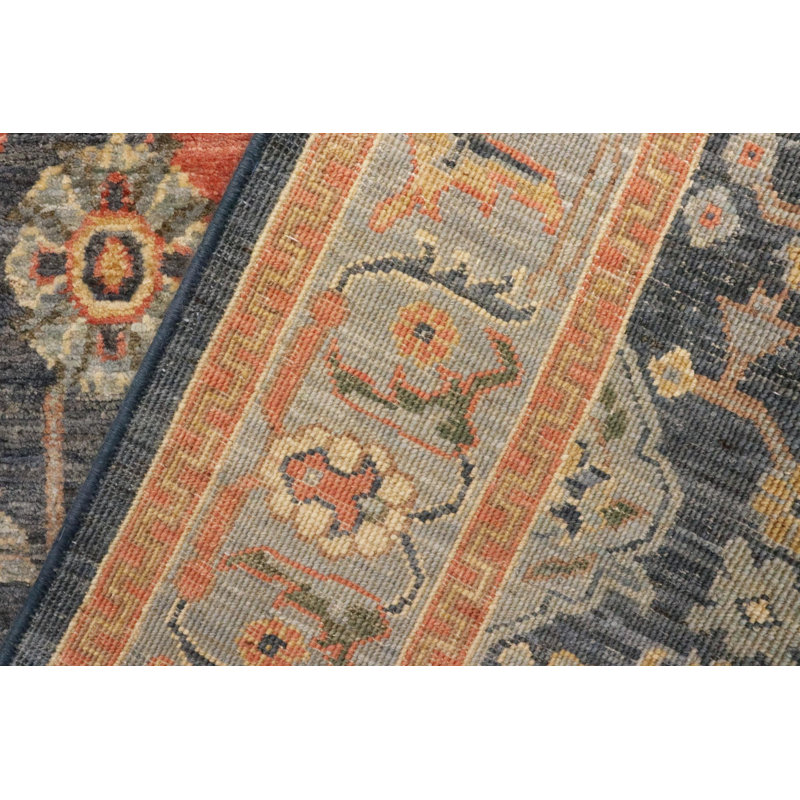 Tapis rectangulaire en laine de conception unique 4 pi 0 po x 5 pi 9 po Rivaan
