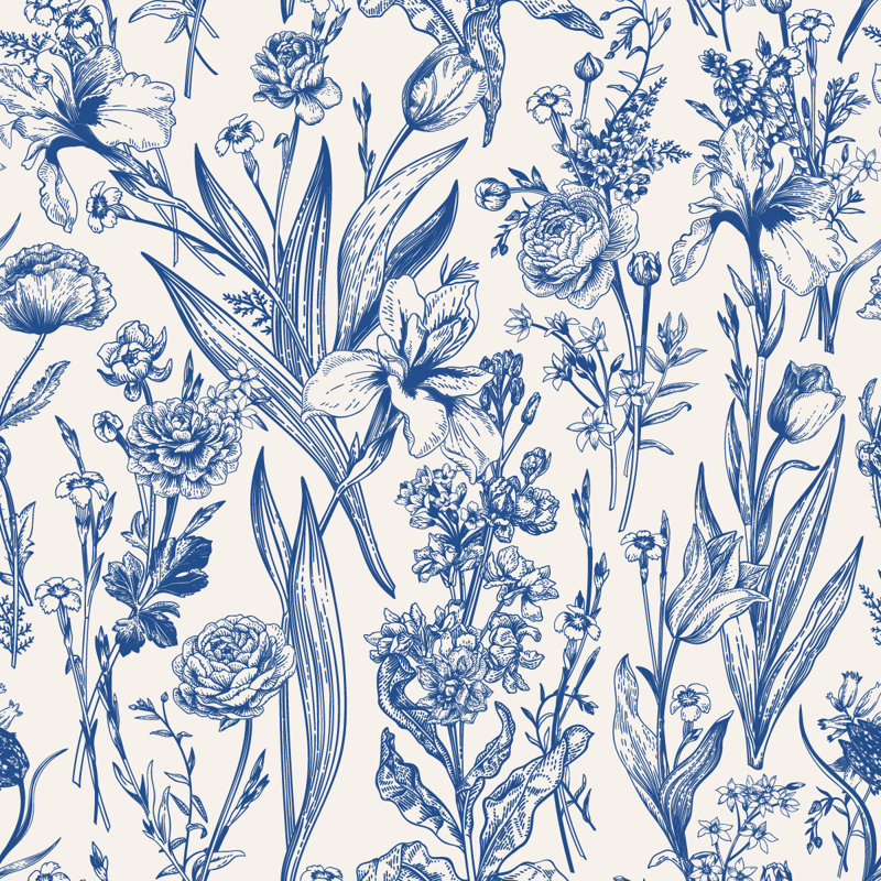 Floral Wall Mural, 0.84' W x 8.34' L