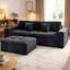 Ensemble de canapé modulaire Cloud, canapé modulaire de 105 po avec repose-pieds, mousse pure, velours en fausse fourrure de lapin, canapé de salon confortable-963140837