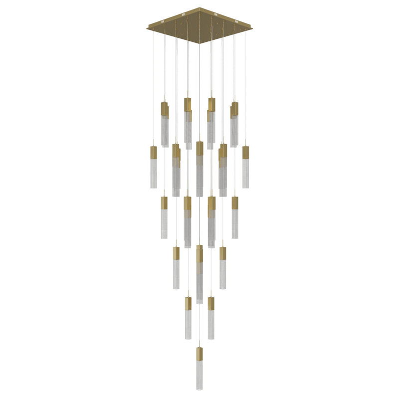Luminaire suspendu en polyacrylique 41 lumières The Original Glacier Snow Collection, Laiton brossé
