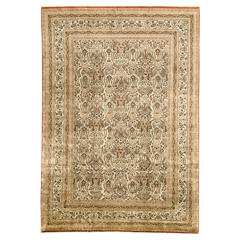 Tapis ivoire noué à la main de haute qualité