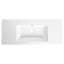 Lavabo de salle de bain 48 po en résine, surface blanche brillante, profondeur 46,26 po, largeur 19,16 po, hauteur 7,13, stable et avant-gardiste, aspect élégant