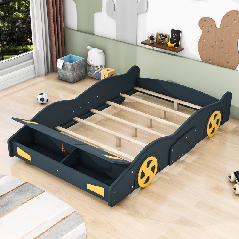 Jaqui Full Cars Bed by Trinx, Dark Blue