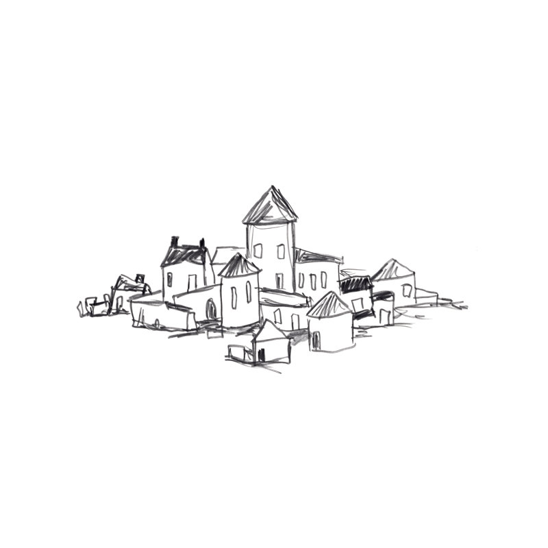 Citadel Sketch II by June Erica Vess - Painting Print, 20 cm H x 30 cm W, Wrapped Canvas