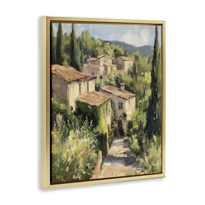 Cadre flottant Expressionist Village Buildings, design par Petal Prints Design