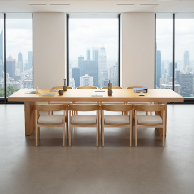 Rectangular Solid Wood Burlywood Conference Tables by Latitude Run