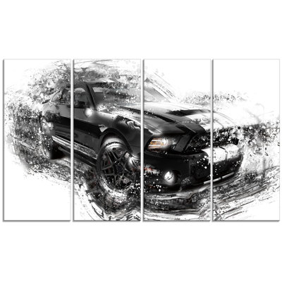 Tapis musculaire noir et blanc, ensemble de 4 impressions sur toiles tendues