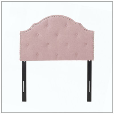 Tufted Headboard With Durable Metal Legs Adjustable Height Nailhead Trim And Modern Button Tufted Fabric For Bedroom