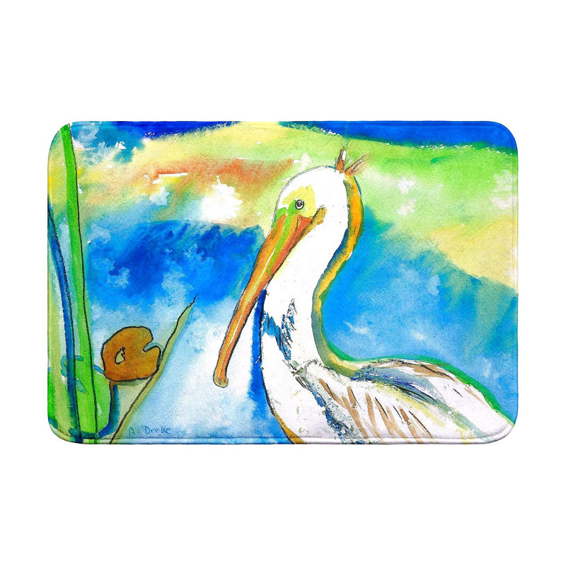 Tapis de bain blanc Pelican, L 36 po x l 24 po