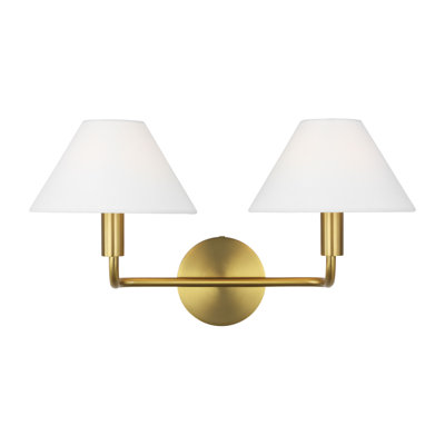 Sean Lavin Colfax Bathroom Bedroom Wall Fixture With White Linen Shade
