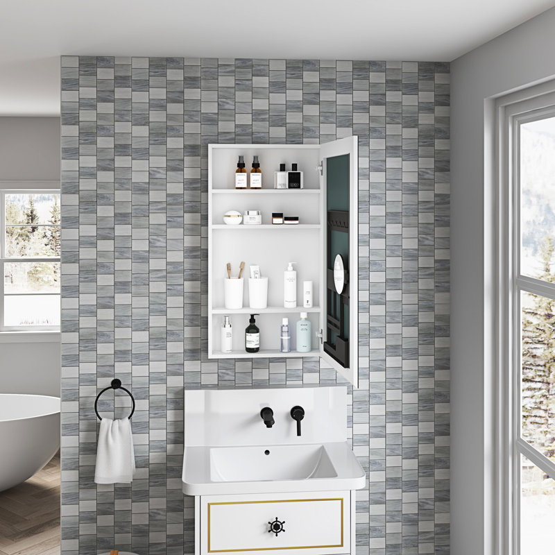 Armoire de salle de bain blanche avec miroir l 20 po x H 36 po