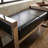 Contemporary Metal Entryway Bench, faux Leather-1476610847