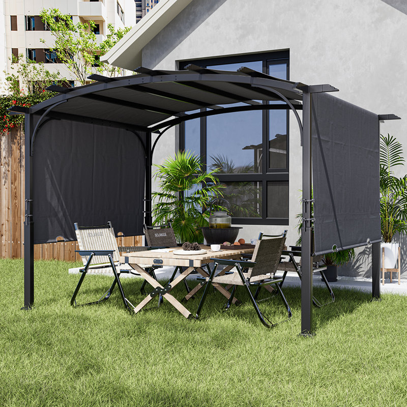 3.6m x 2.83m Arc-Shaped Metal Pergola