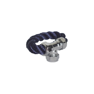 Rope Knob With Chrome - Nautical Themed