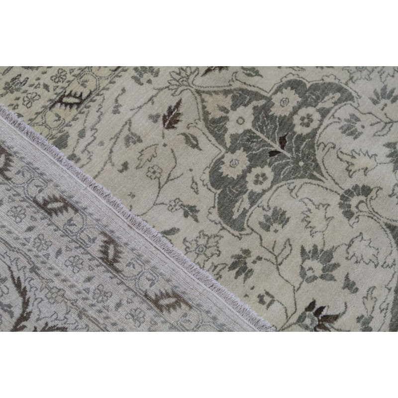 Tapis ivoire et ivoire noué à la main de haute qualité