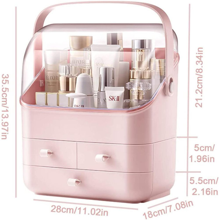 STORi 5 in 1 makeup organizer Box,skincare organizers ​with  drawer，Waterproof, dustproof, make up organizers and storage  drawers，Suitable for bathroom