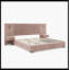 Structure de lit tapissier grand format avec tissu en chenille avec motif plissé, lit plateforme grand format avec tête de lit, structure solide et table de chevet. Pas de sommier tapissier nécessaire - rose-1047424804-1047424803