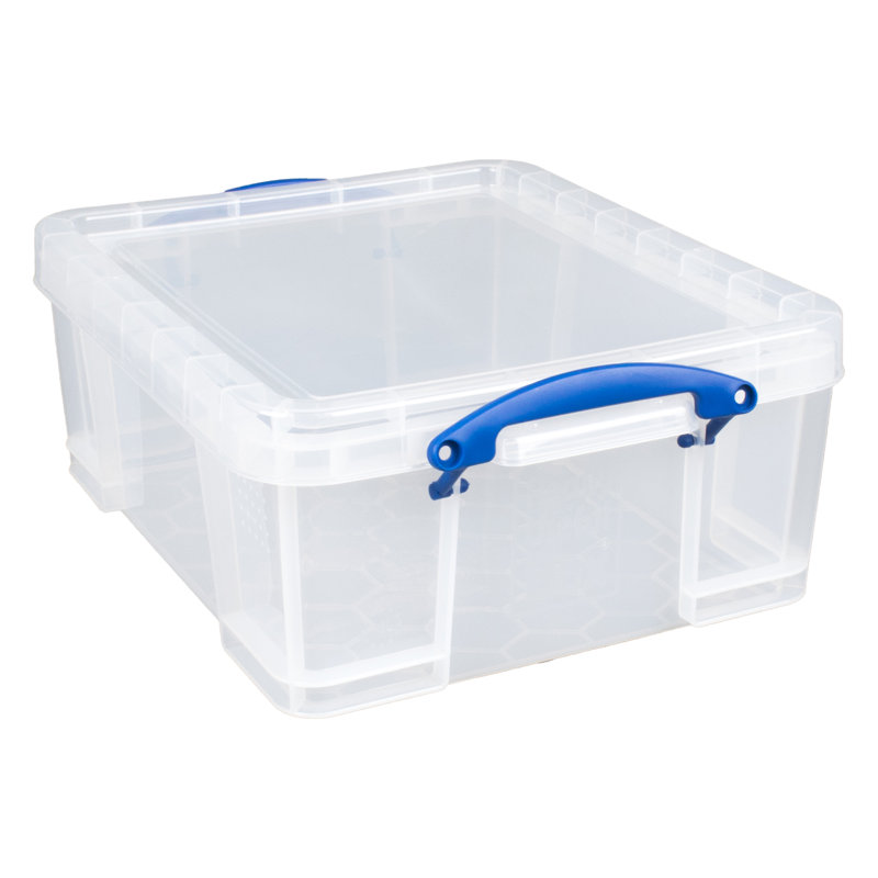 Really Useful Box Plastic Storage Container w/Snap Lid & Clip Lock Handles, 1-Pack