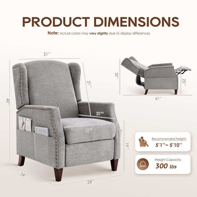Fauteuil inclinable Kars, Chenille performance gris clair
