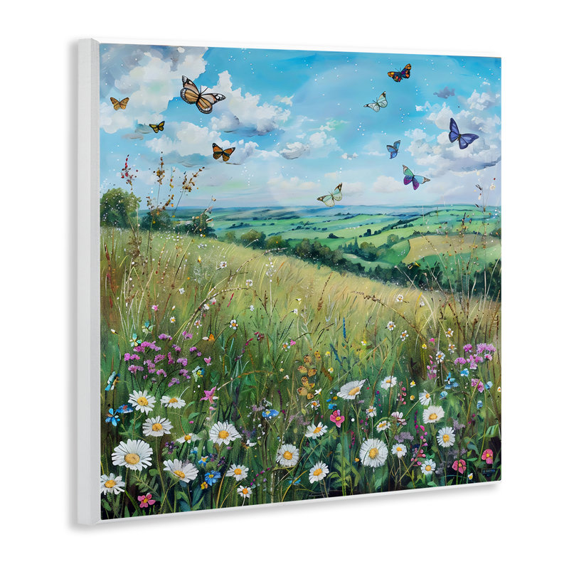 «Butterflies In Tranquil Meadow», plaque murale, design par LSR Creative Studio