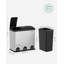 Steel Step On Multi-Compartment Rubbish & Recycling Bin - 54L