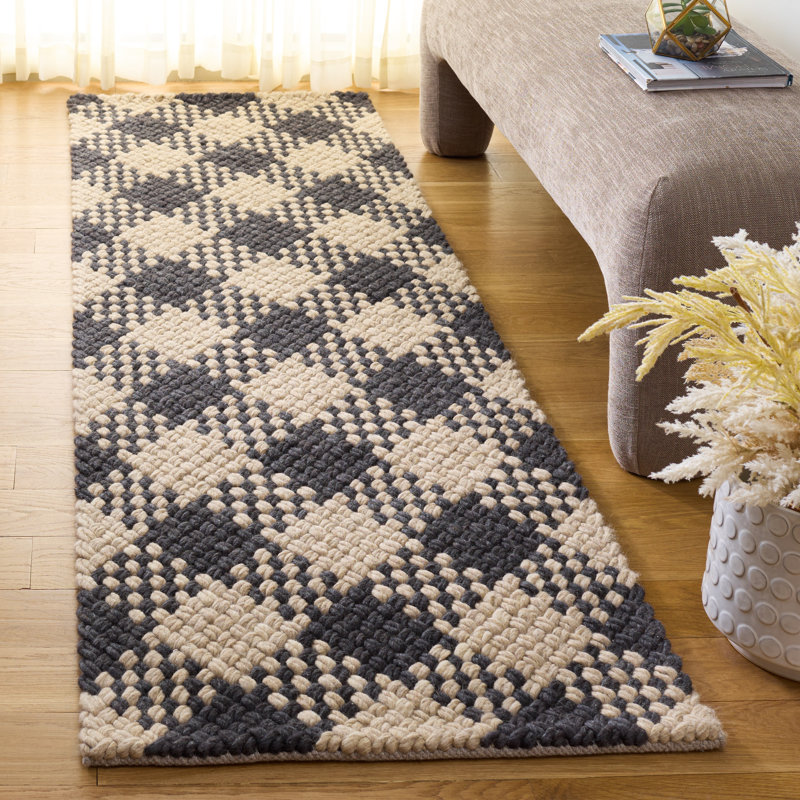 Natural Fiber Couture 105 Hand Woven Performance Checkered Rug, Runner 2'3" x 8'