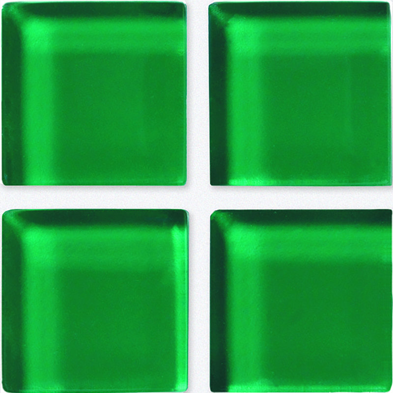 Torch Song 1'' W x 1'' L Glass Tile Mosaic Sheet, Green