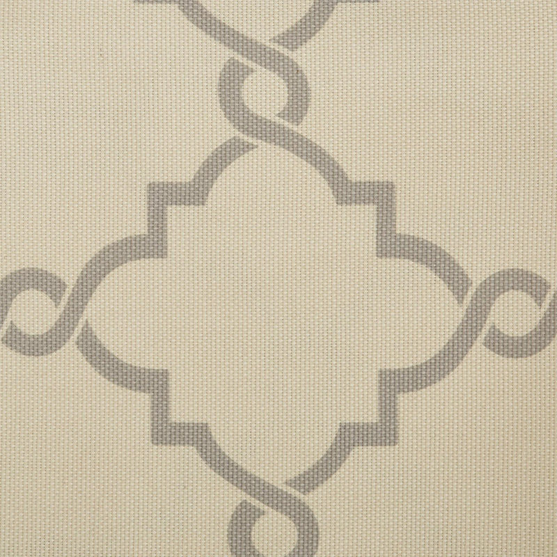 Fretwork Print Grommet Top Window Valance, Beige/Gray