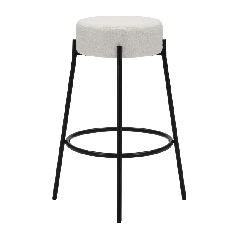 Yes Upholstered Bar Stool, White